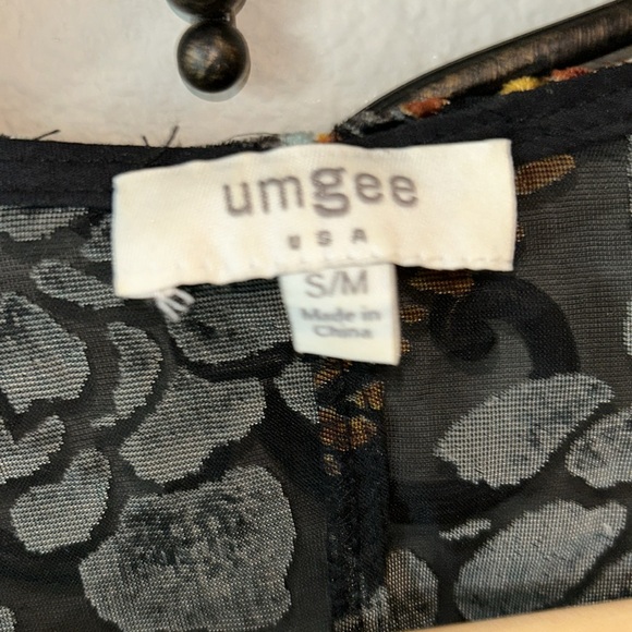 UMGEE VELVET BURNOUT KIMONO FLORAL PAISLEY SIZE S/M - Picture 4 of 6